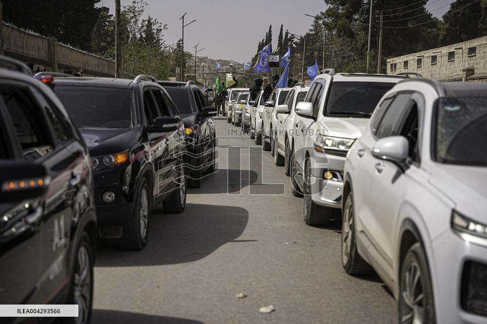 SDF Fighters Leave Aleppo - Syria