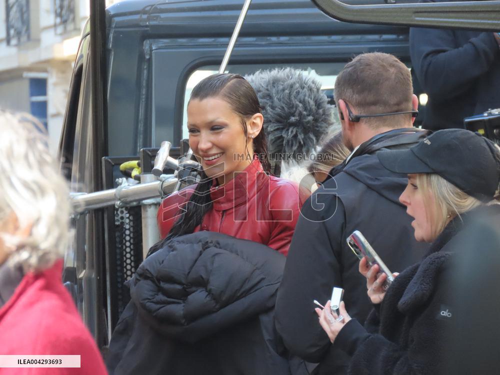 Bella Hadid on The Set of The Beauty Series in Paris