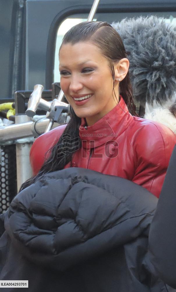 Bella Hadid on The Set of The Beauty Series in Paris
