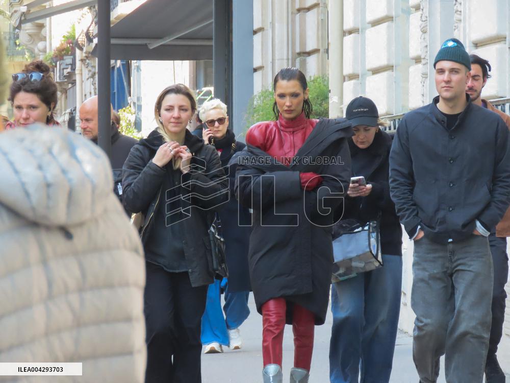 Bella Hadid on The Set of The Beauty Series in Paris