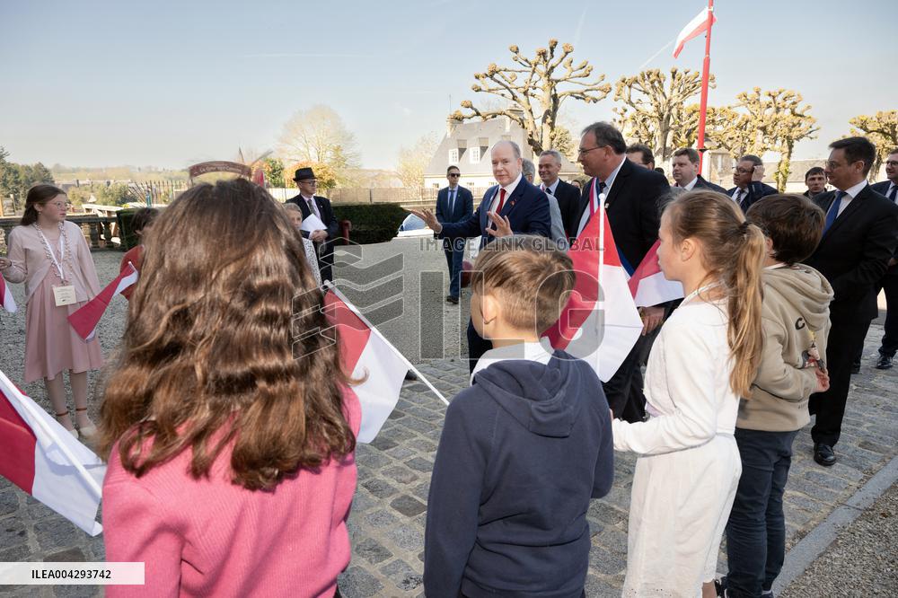 NO TABLOIDS - Official visit to Brittany by Prince Albert II of Monaco with his family - Torigny