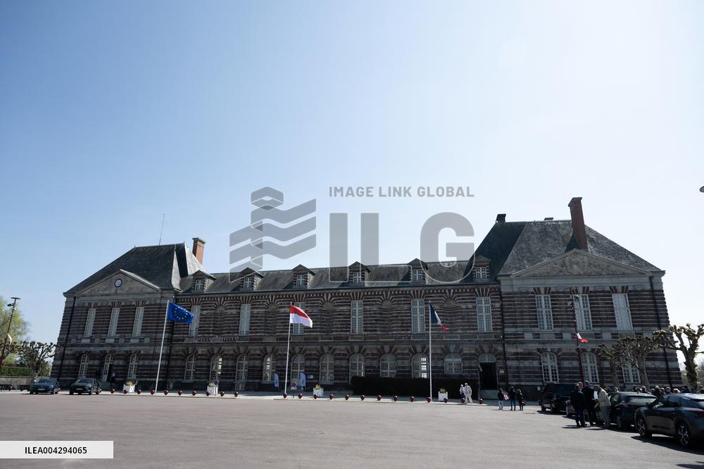 NO TABLOIDS - Official visit to Brittany by Prince Albert II of Monaco with his family - Torigny.