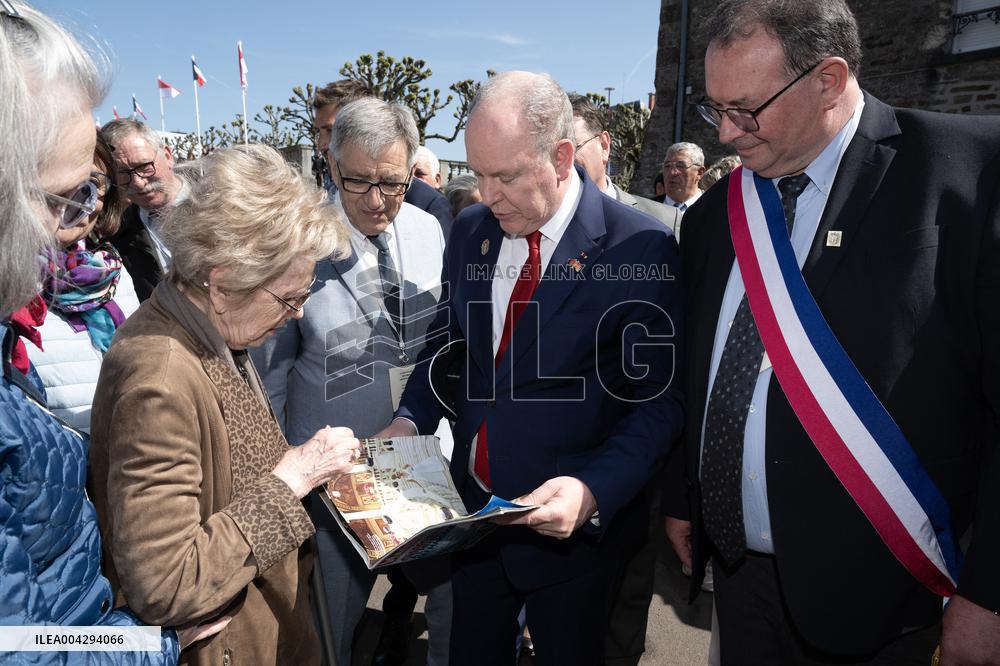 NO TABLOIDS - Official visit to Brittany by Prince Albert II of Monaco with his family - Torigny.