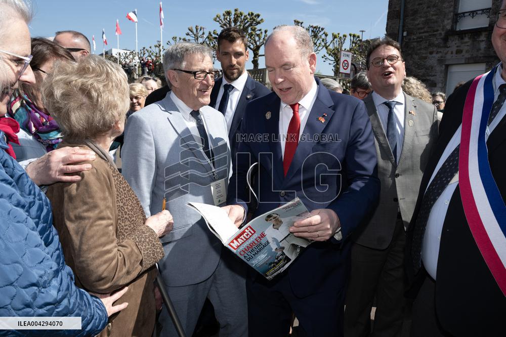 NO TABLOIDS - Official visit to Brittany by Prince Albert II of Monaco with his family - Torigny.