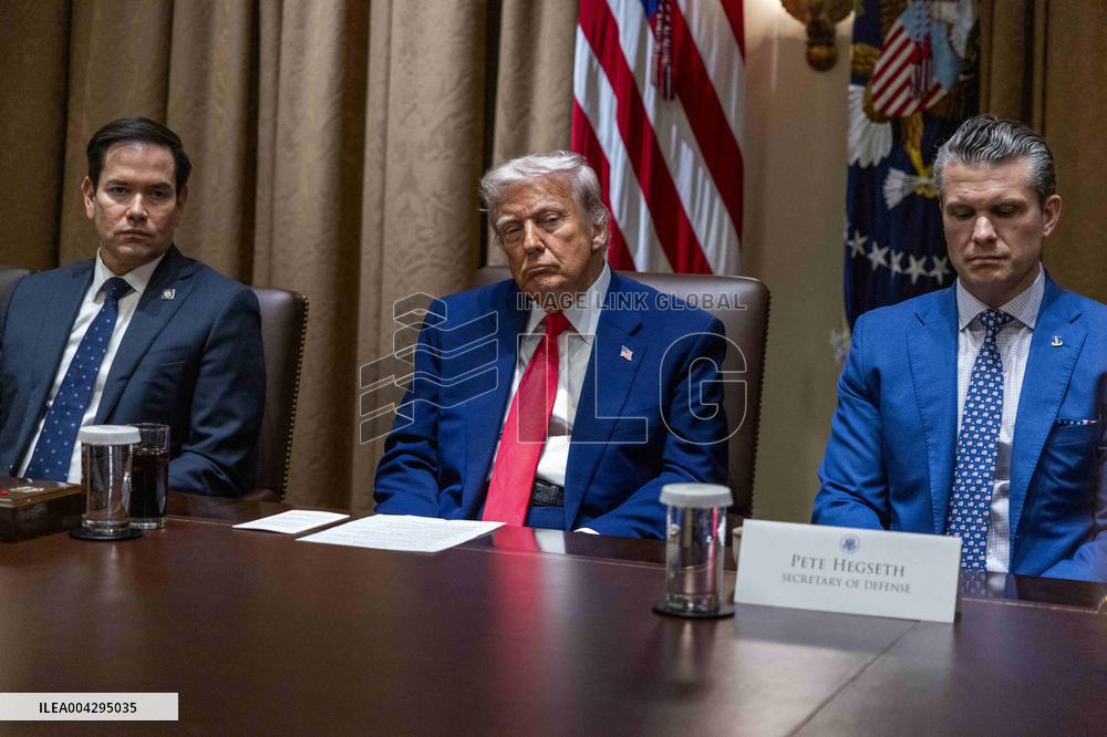 US President Donald J. Trump hosts a cabinet meeting