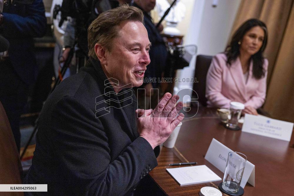 US President Donald J. Trump hosts a cabinet meeting