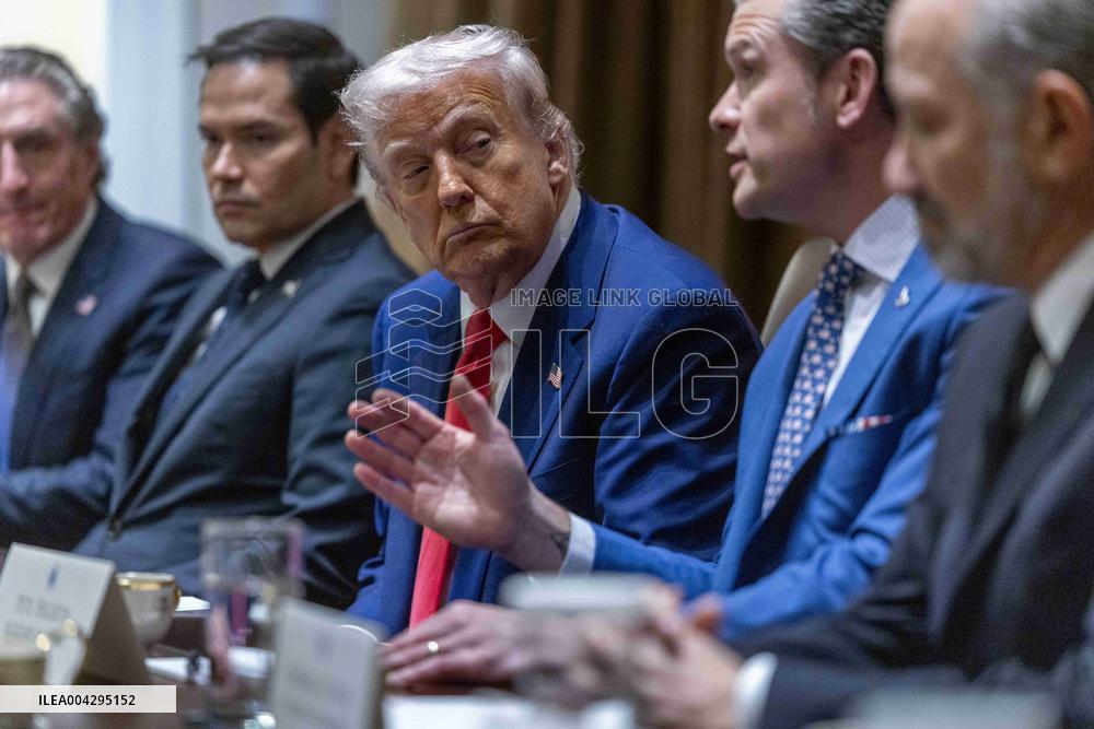 US President Donald J. Trump hosts a cabinet meeting
