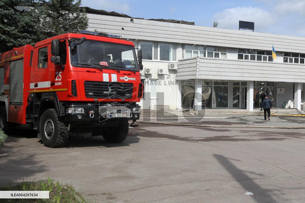 Russian missile hits civilian warehouse in Dnipro