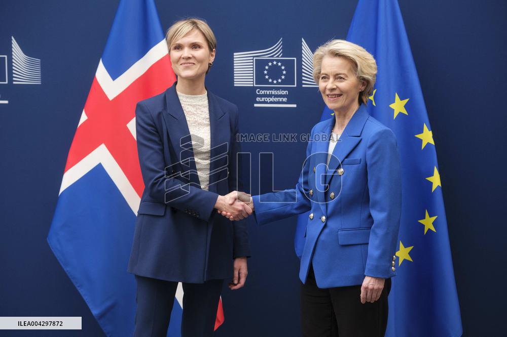 Prime Minister Of Iceland Visits The EU Commission - Brussels