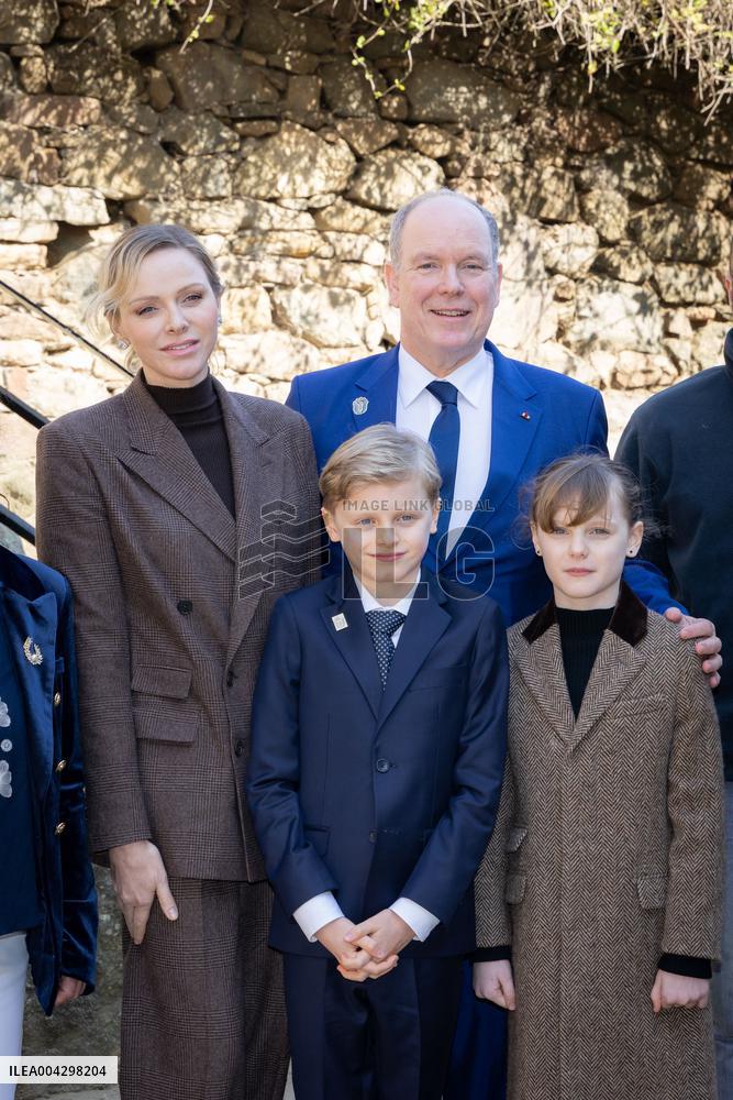 NO TABLOIDS - Official visit to Brittany by Prince Albert II of Monaco with his family - Plevenon