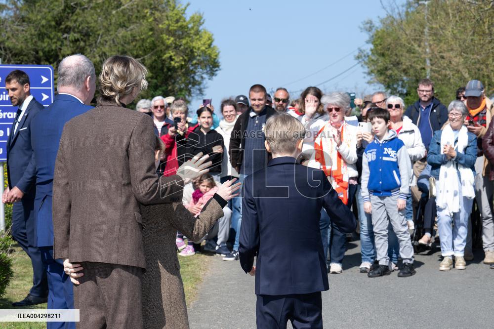 NO TABLOIDS - Official visit to Brittany by Prince Albert II of Monaco with his family - Plevenon