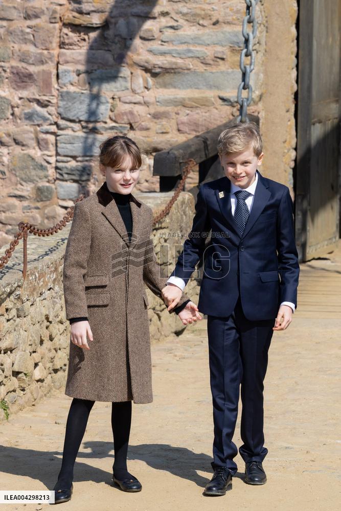 NO TABLOIDS - Official visit to Brittany by Prince Albert II of Monaco with his family - Plevenon