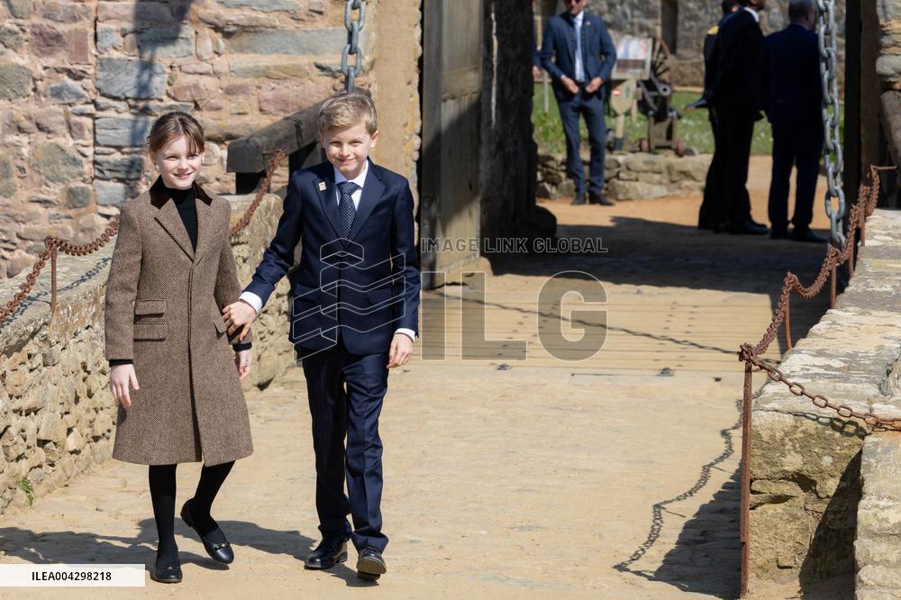 NO TABLOIDS - Official visit to Brittany by Prince Albert II of Monaco with his family - Plevenon
