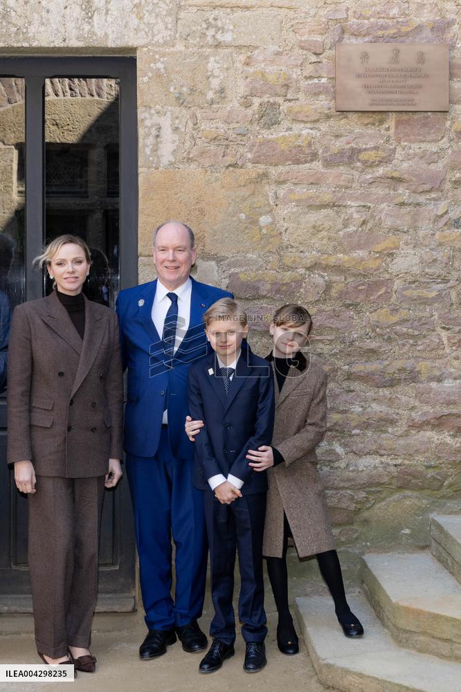 NO TABLOIDS - Official visit to Brittany by Prince Albert II of Monaco with his family - Plevenon