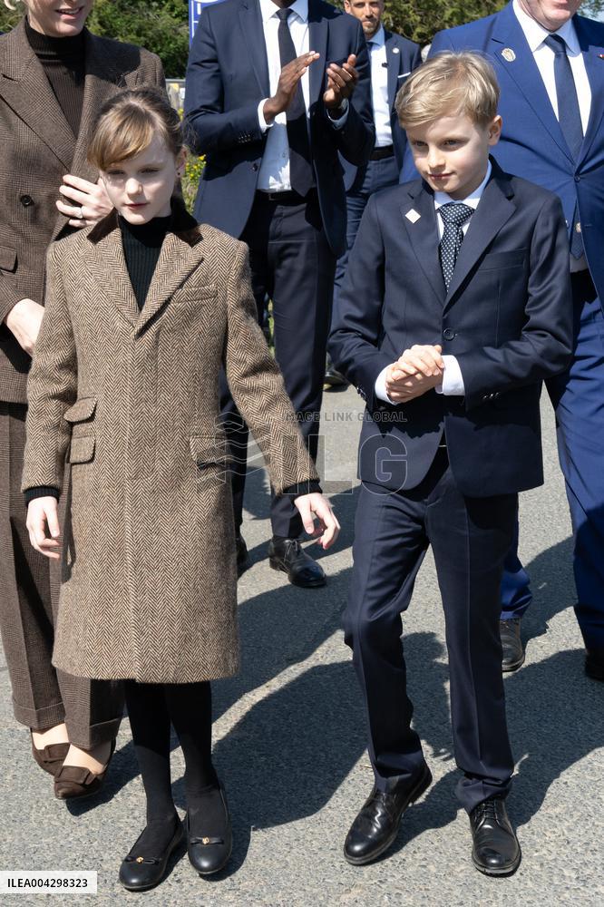 NO TABLOIDS - Official visit to Brittany by Prince Albert II of Monaco with his family - Plevenon