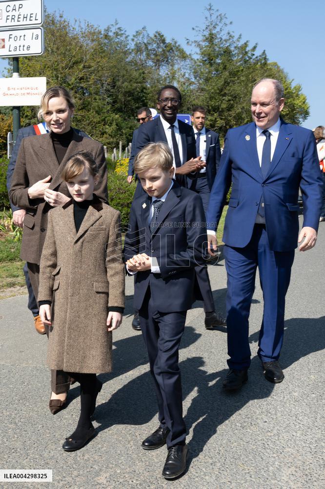 NO TABLOIDS - Official visit to Brittany by Prince Albert II of Monaco with his family - Plevenon