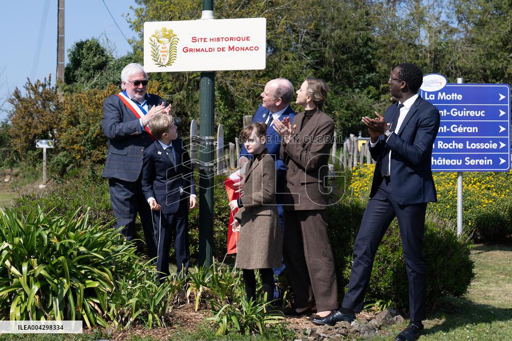 NO TABLOIDS - Official visit to Brittany by Prince Albert II of Monaco with his family - Plevenon