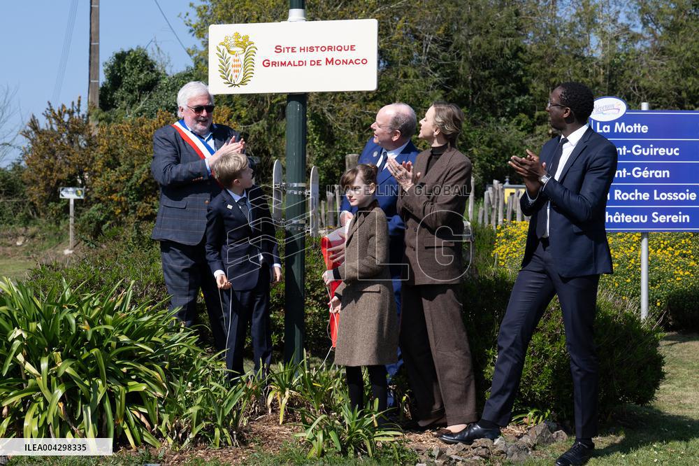 NO TABLOIDS - Official visit to Brittany by Prince Albert II of Monaco with his family - Plevenon