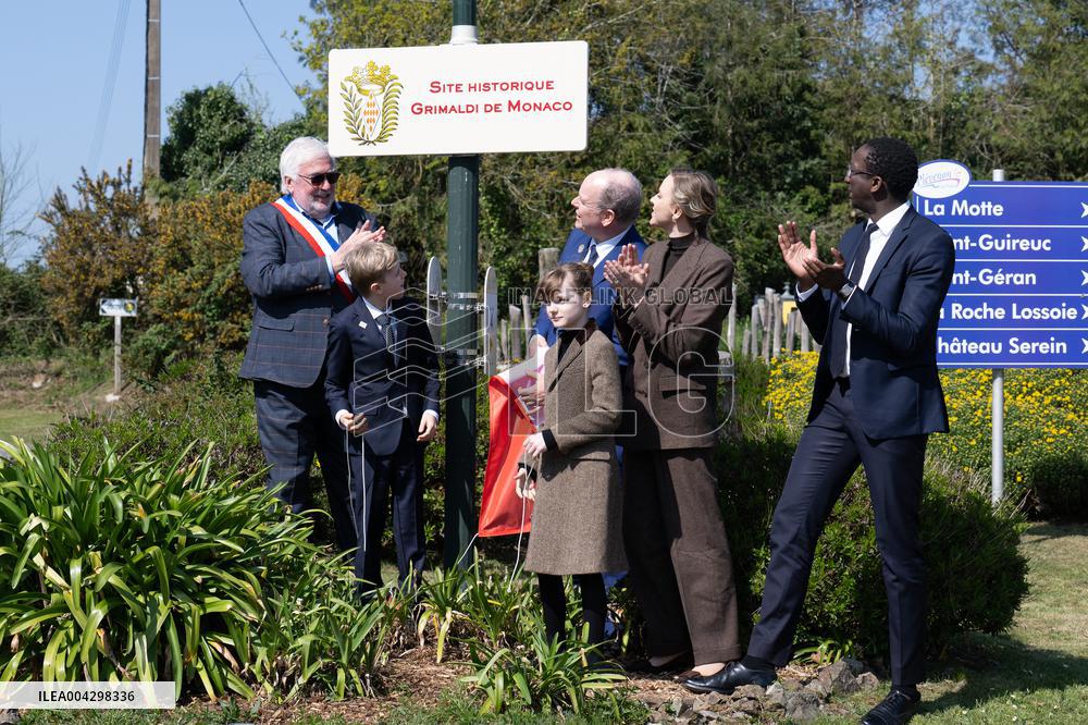 NO TABLOIDS - Official visit to Brittany by Prince Albert II of Monaco with his family - Plevenon