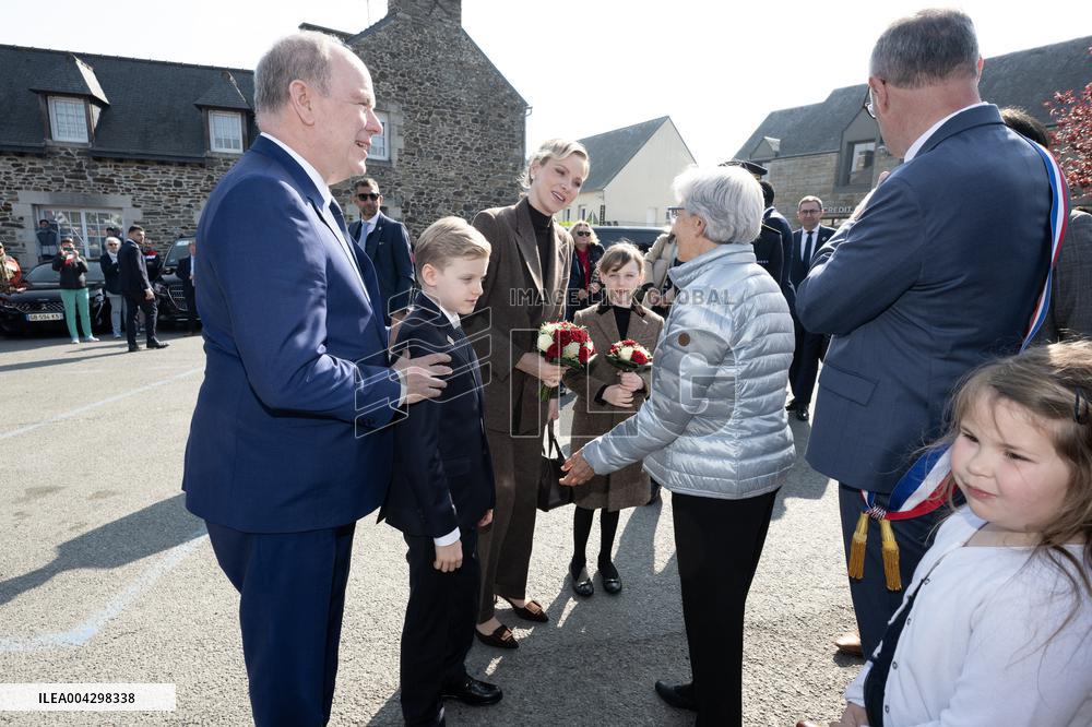 NO TABLOIDS - Official visit to Brittany by Prince Albert II of Monaco with his family - Matignon