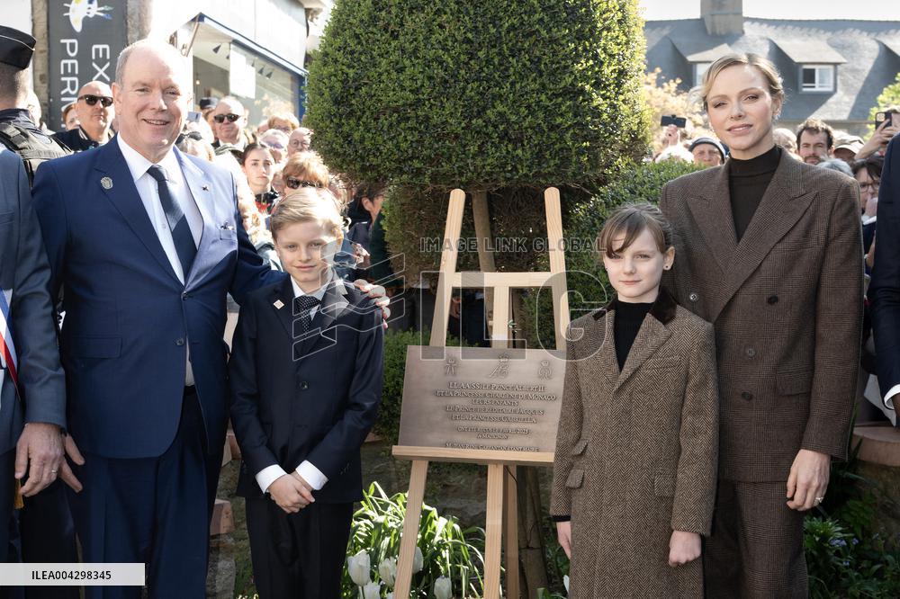 NO TABLOIDS - Official visit to Brittany by Prince Albert II of Monaco with his family - Matignon