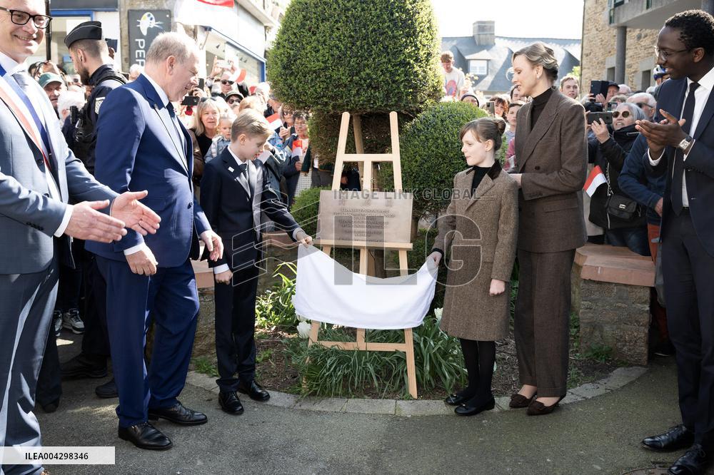 NO TABLOIDS - Official visit to Brittany by Prince Albert II of Monaco with his family - Matignon