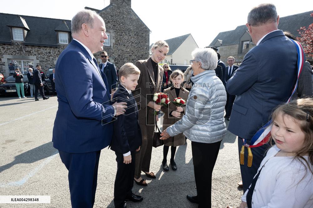 NO TABLOIDS - Official visit to Brittany by Prince Albert II of Monaco with his family - Matignon