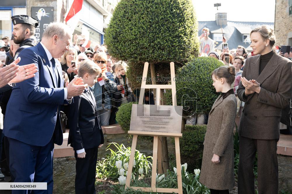 NO TABLOIDS - Official visit to Brittany by Prince Albert II of Monaco with his family - Matignon