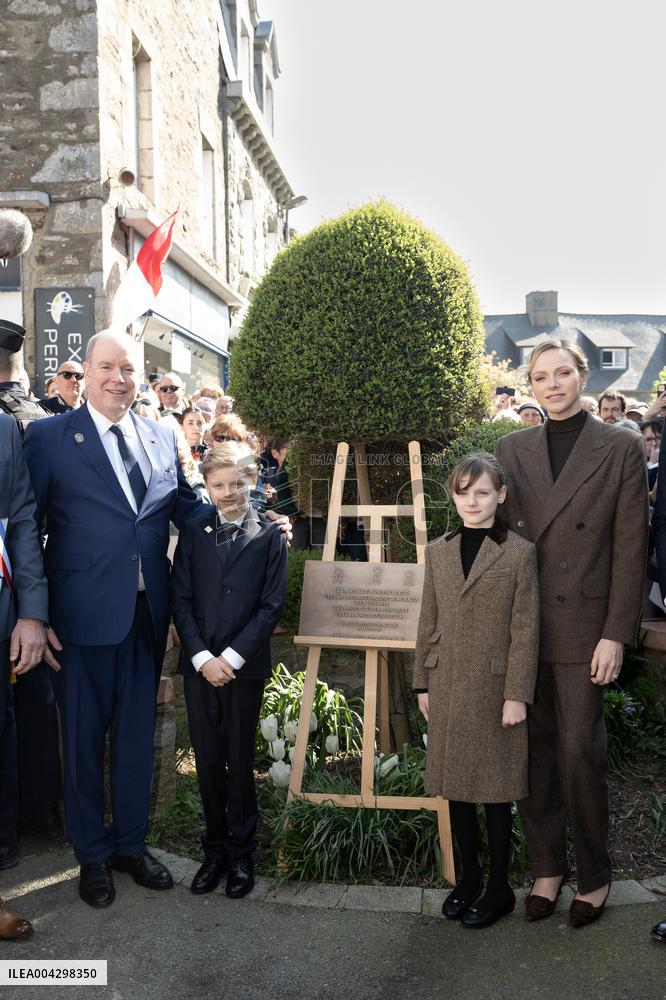 NO TABLOIDS - Official visit to Brittany by Prince Albert II of Monaco with his family - Matignon