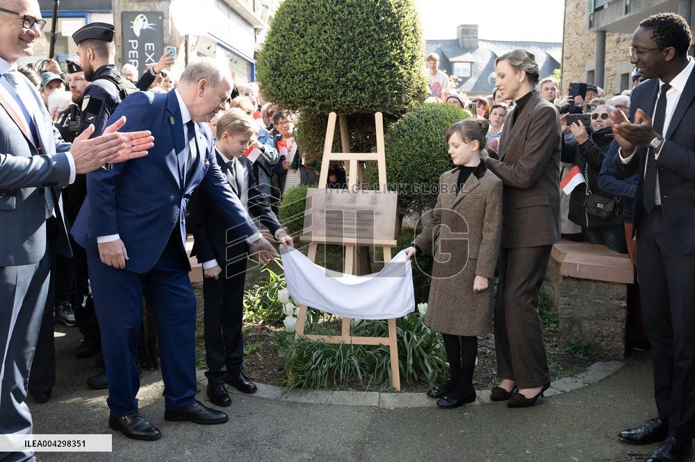 NO TABLOIDS - Official visit to Brittany by Prince Albert II of Monaco with his family - Matignon