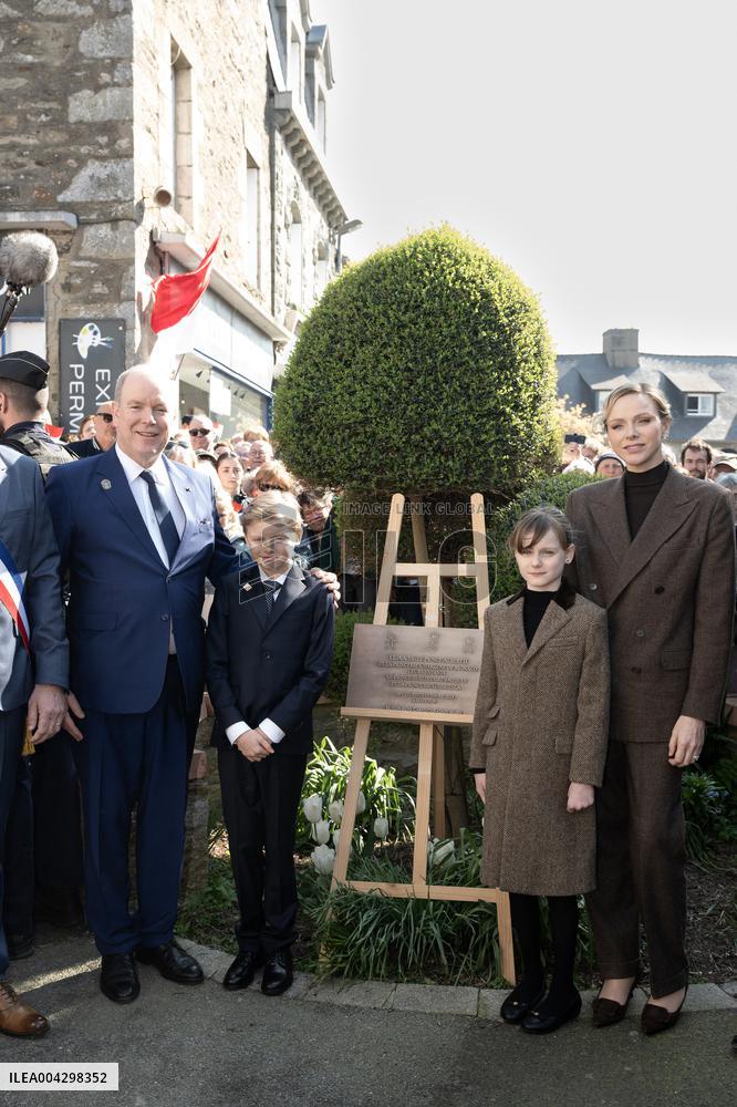 NO TABLOIDS - Official visit to Brittany by Prince Albert II of Monaco with his family - Matignon