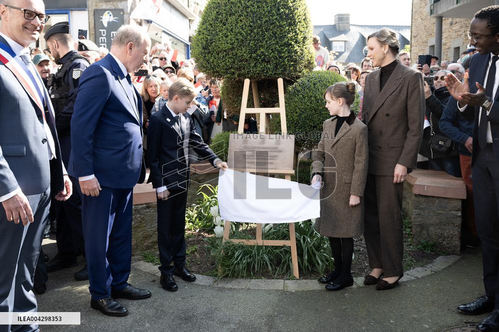 NO TABLOIDS - Official visit to Brittany by Prince Albert II of Monaco with his family - Matignon