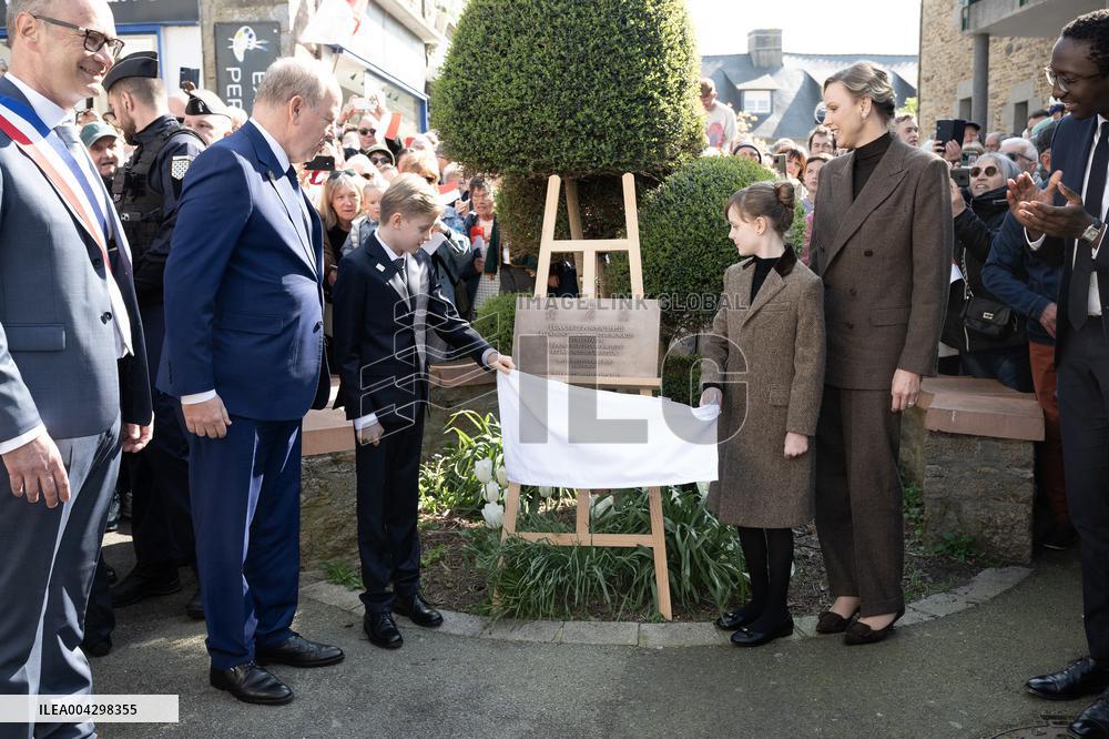 NO TABLOIDS - Official visit to Brittany by Prince Albert II of Monaco with his family - Matignon