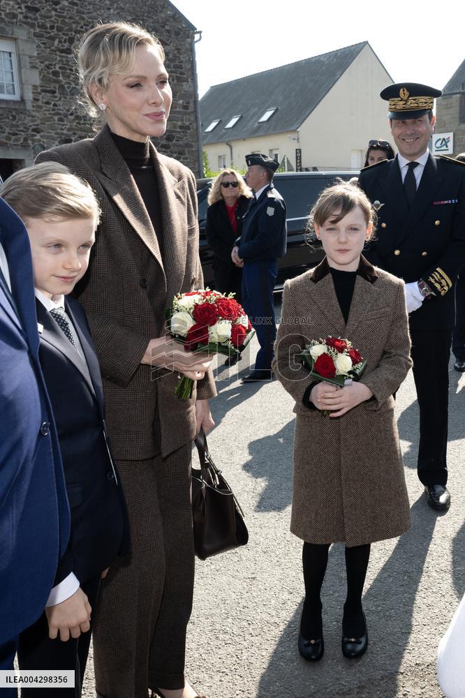 NO TABLOIDS - Official visit to Brittany by Prince Albert II of Monaco with his family - Matignon