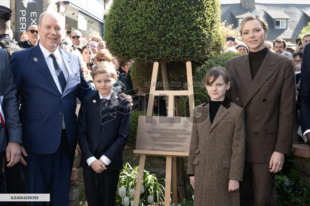 NO TABLOIDS - Official visit to Brittany by Prince Albert II of Monaco with his family - Matignon