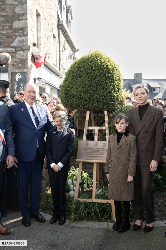 NO TABLOIDS - Official visit to Brittany by Prince Albert II of Monaco with his family - Matignon