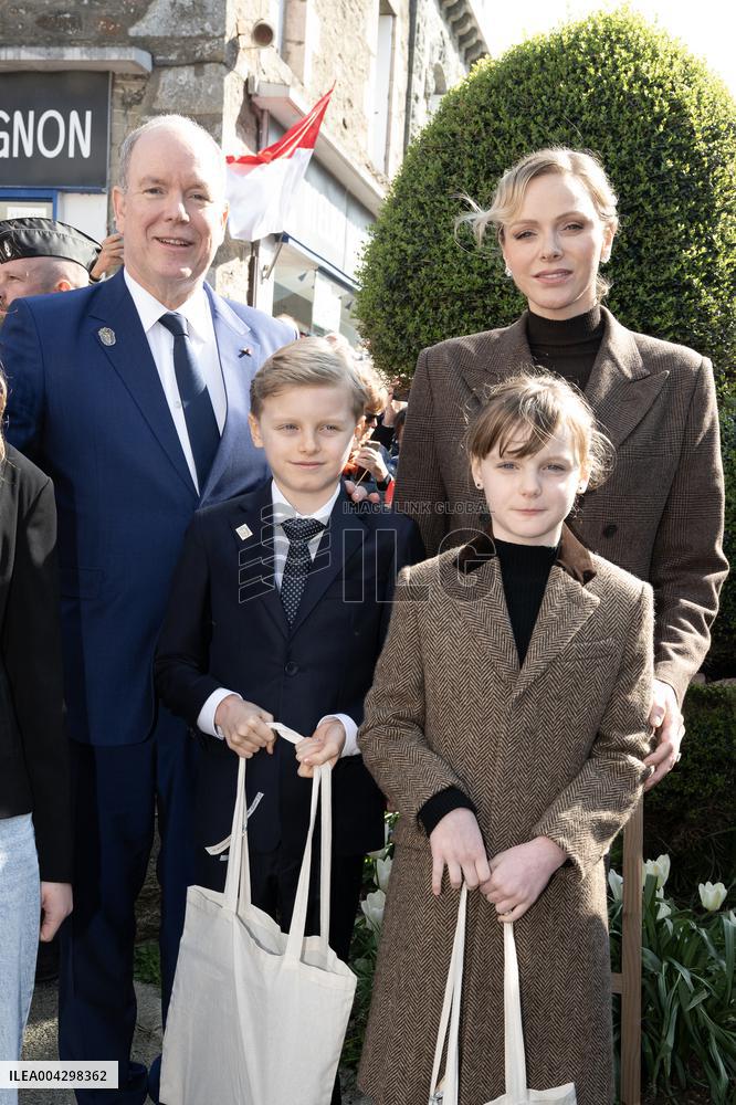 NO TABLOIDS - Official visit to Brittany by Prince Albert II of Monaco with his family - Matignon