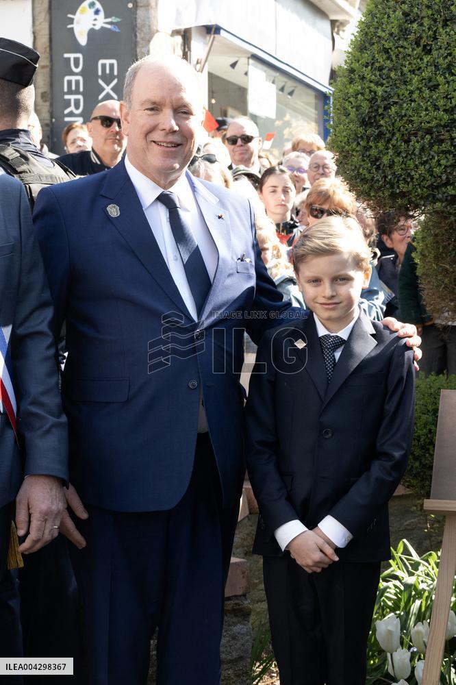 NO TABLOIDS - Official visit to Brittany by Prince Albert II of Monaco with his family - Matignon
