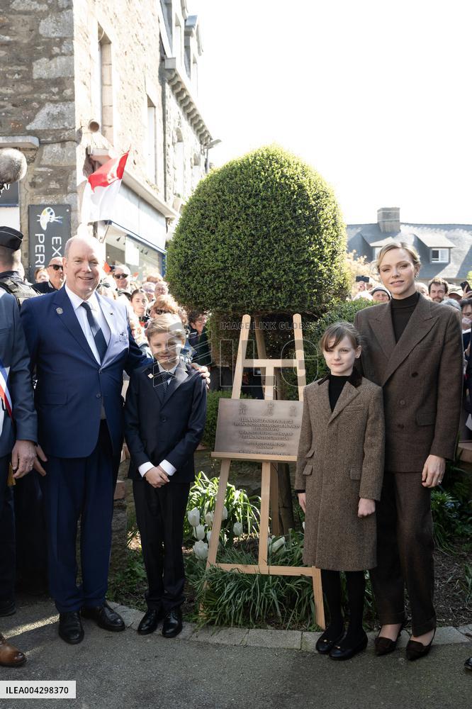 NO TABLOIDS - Official visit to Brittany by Prince Albert II of Monaco with his family - Matignon