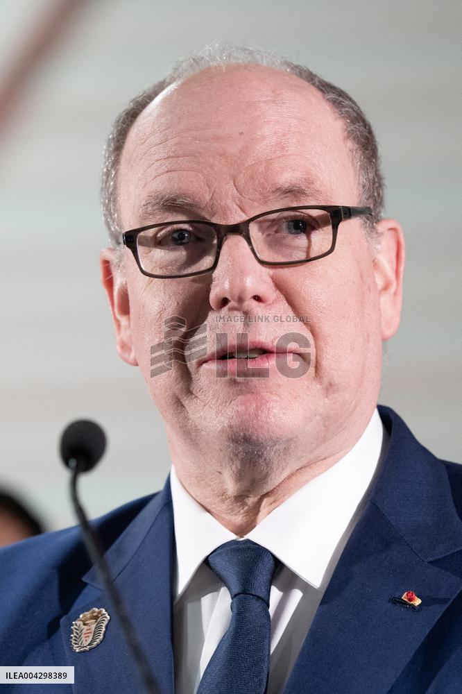 NO TABLOIDS - Official visit to Brittany by Prince Albert II of Monaco with his family - Matignon