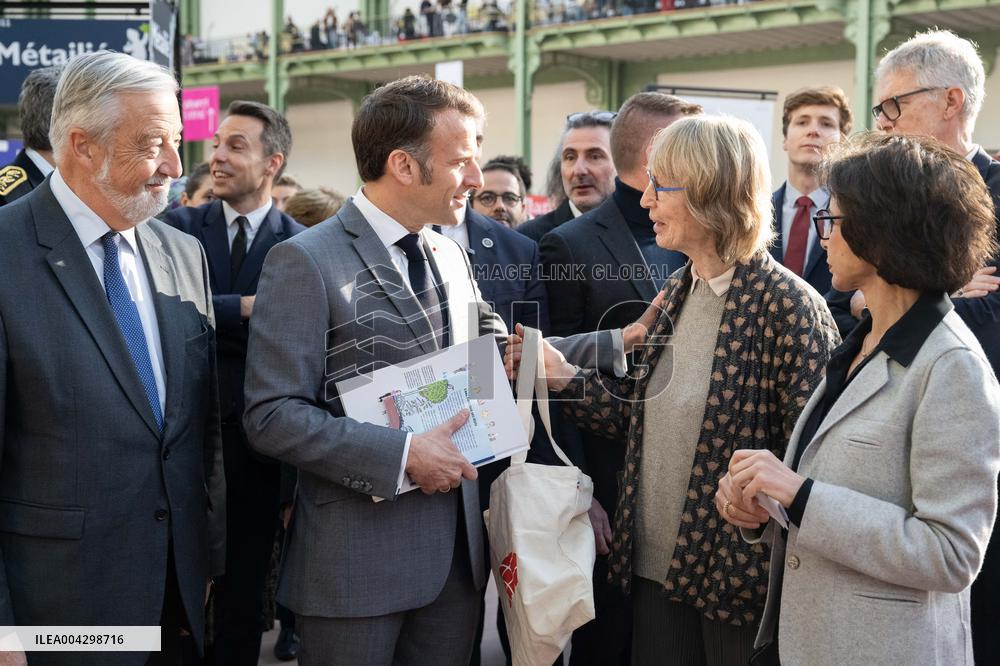 Macron Visits The Paris Book Festival - France