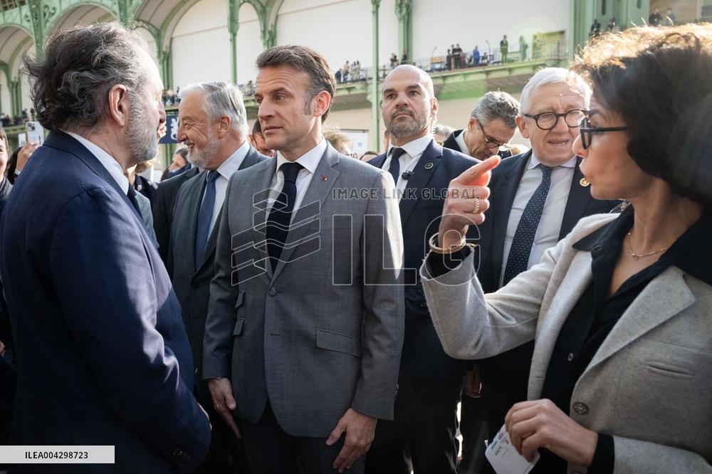 Macron Visits The Paris Book Festival - France