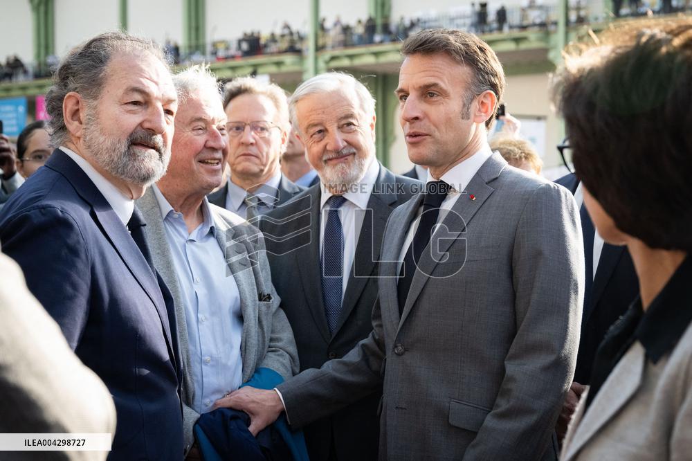 Macron Visits The Paris Book Festival - France