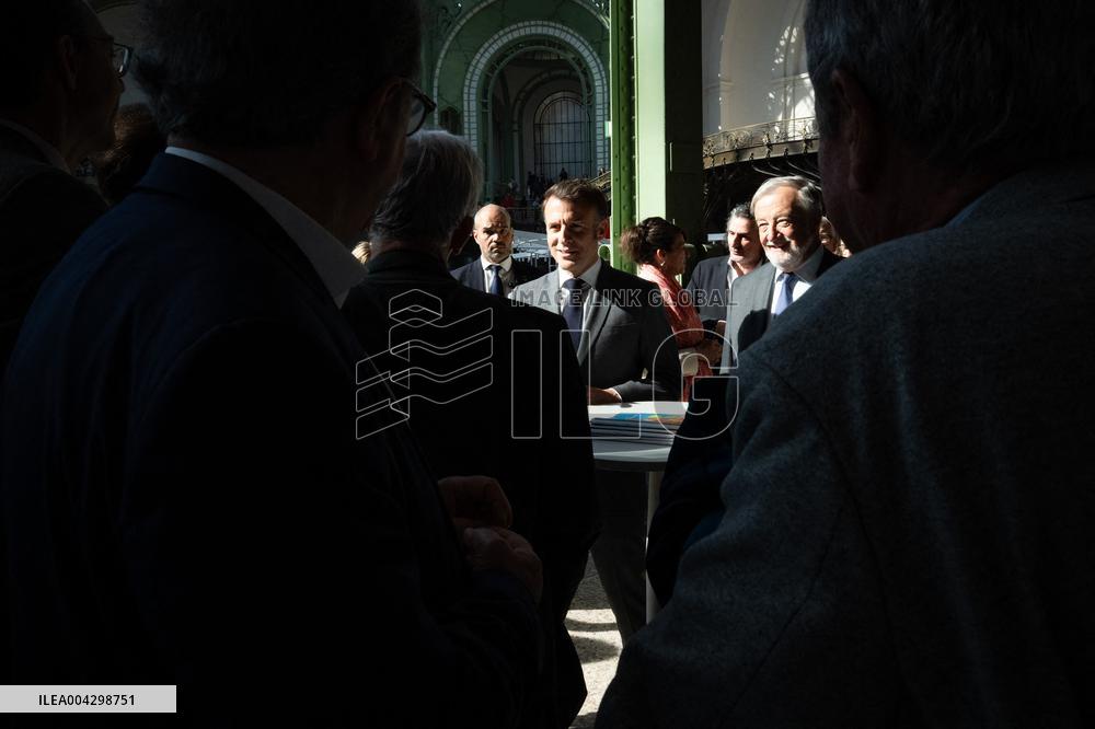Macron Visits The Paris Book Festival - France