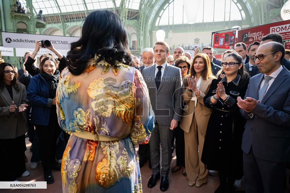 Macron Visits The Paris Book Festival - France