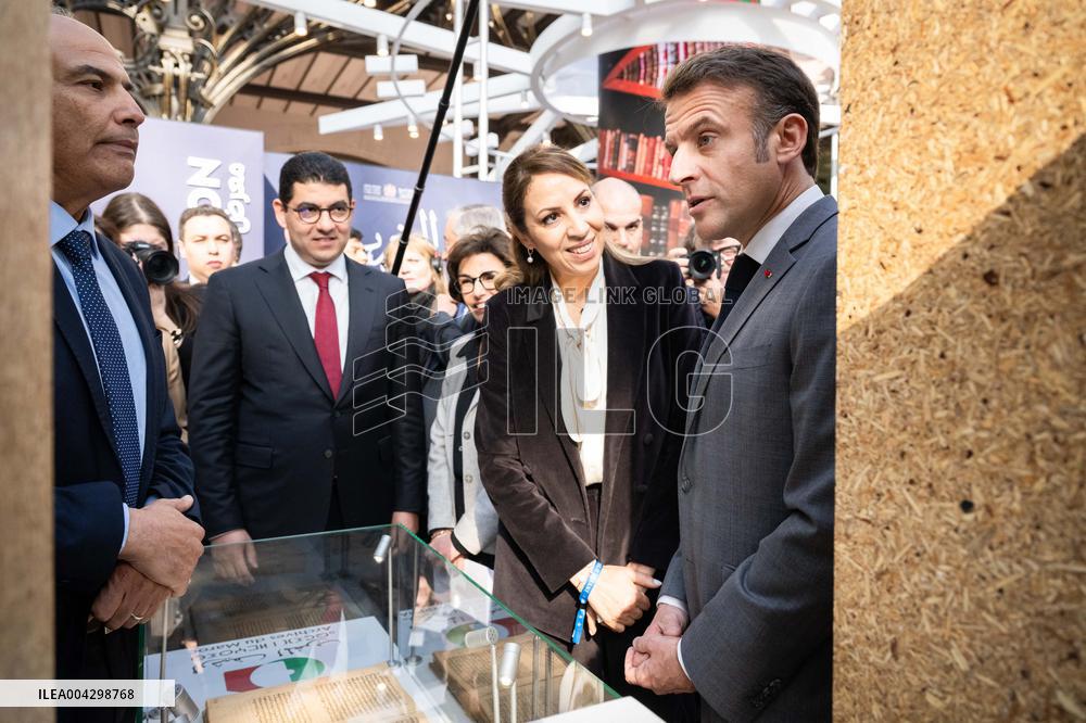 Macron Visits The Paris Book Festival - France
