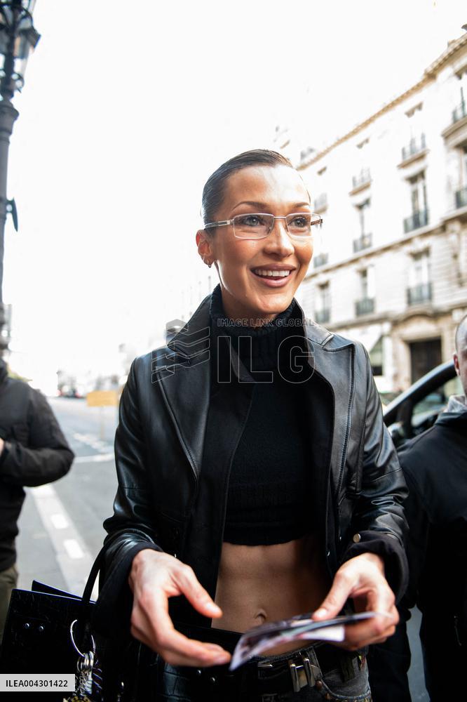 Bella Haid Out In Paris After Filming