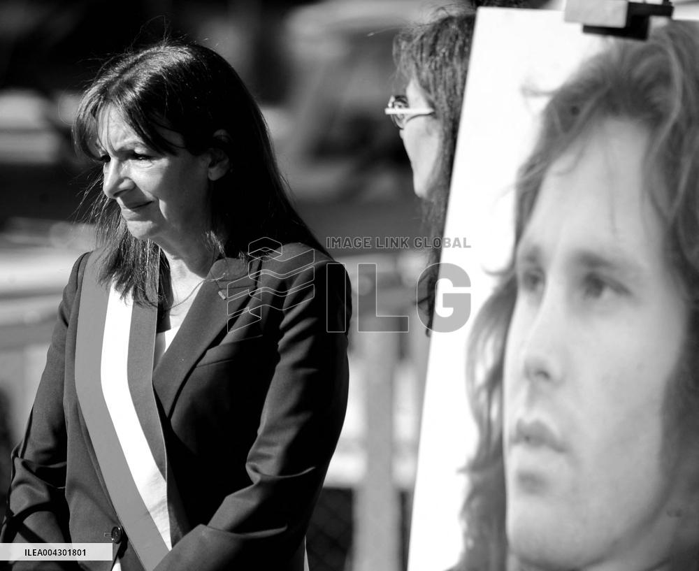 Anne Hildalgo Inaugurates The Jim Morrison Footbridge - Paris
