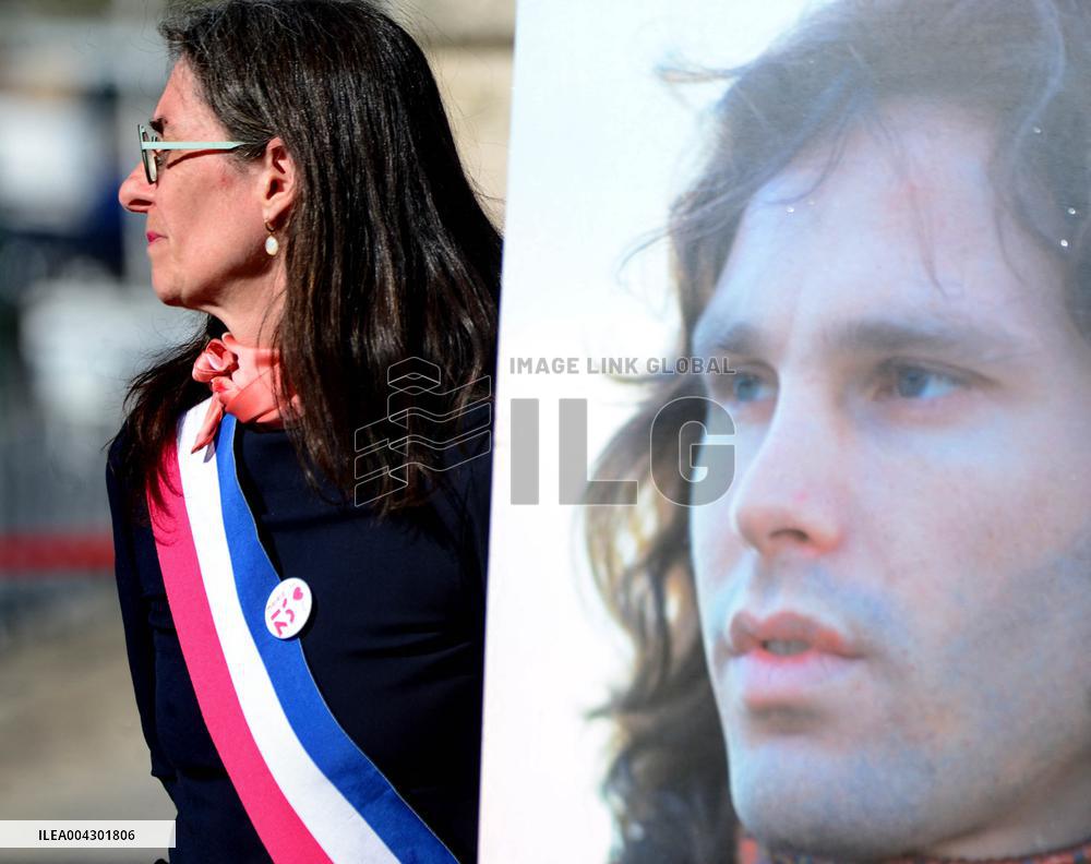 Anne Hildalgo Inaugurates The Jim Morrison Footbridge - Paris