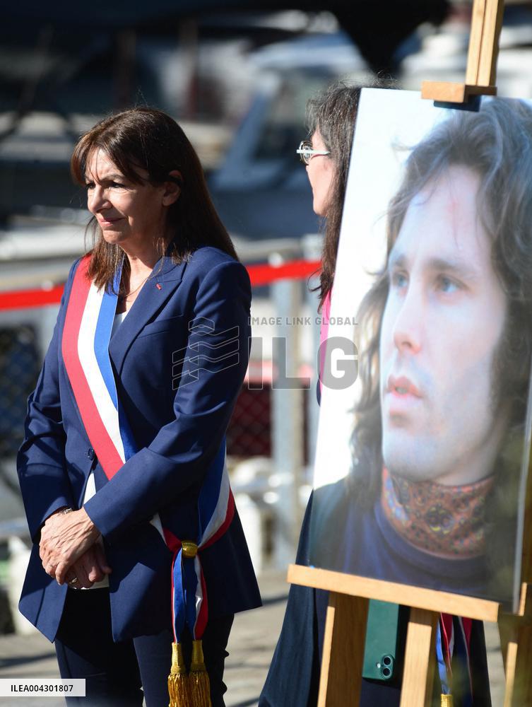 Anne Hildalgo Inaugurates The Jim Morrison Footbridge - Paris